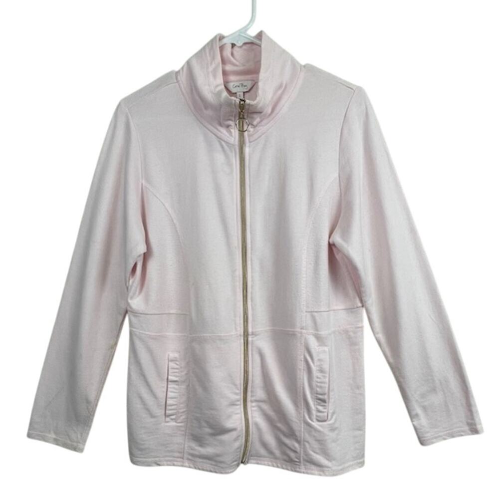 Coral Bay Pink Cotton Blend Jacket/Long Sleeves Full Zipper